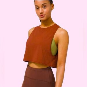 Lululemon Muscle Love Crop Tank- Dark Terracotta size 10